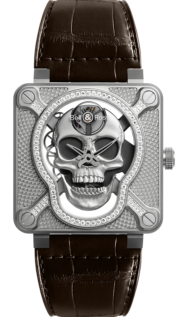 Bell && Ross BR 01 Laughing Skull Limited Edition Watch BR01-SKULL-SK-LGD