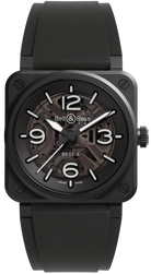 Bell && Ross Watch BR 03 Skeleton Black Ceramic BR03A-BL-SKCE/SRB