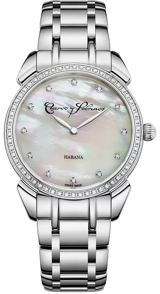 Cuervo y Sobrinos Watch Historiador Primera Dama Diamond White Bracelet 3113B.1W-S1