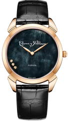 Cuervo y Sobrinos Watch Historiador Primera Dama Gold PVD Black 3113.7N