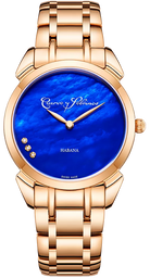 Cuervo y Sobrinos Watch Historiador Primera Dama Gold PVD Blue Bracelet 3113B.7B