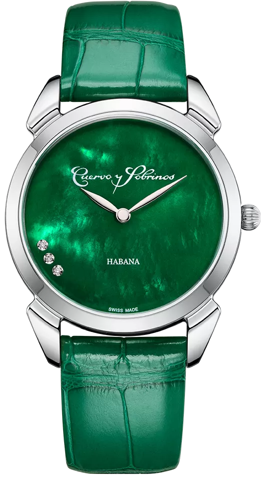 Cuervo y Sobrinos Watch Historiador Primera Dama Green 3113.1V