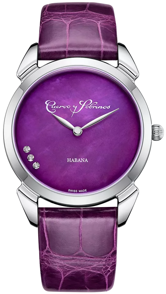Cuervo y Sobrinos Watch Historiador Primera Dama Purple 3113.1P