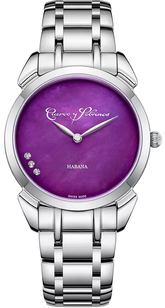 Cuervo y Sobrinos Watch Historiador Primera Dama Purple Bracelet 3113B.1P