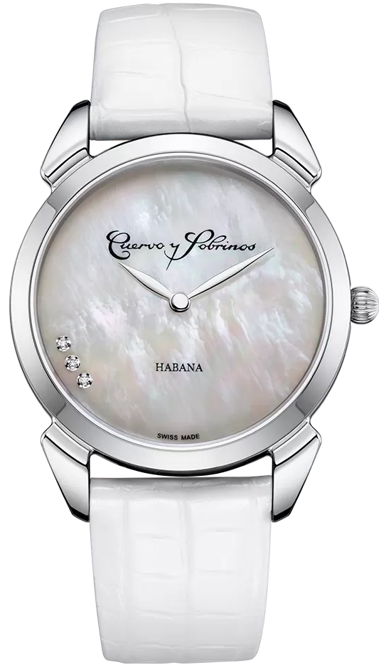 Cuervo y Sobrinos Watch Historiador Primera Dama White 3113.1W