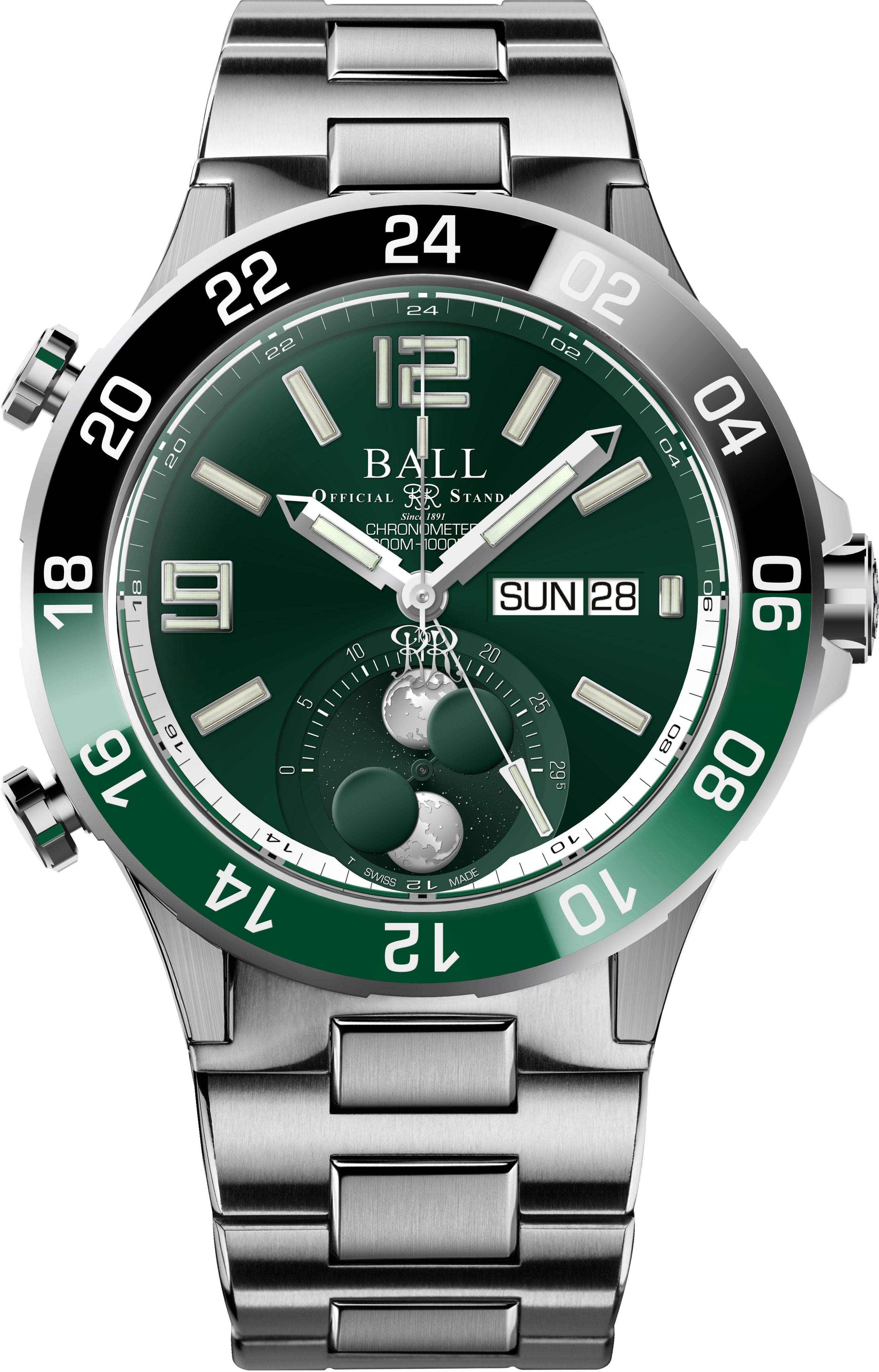 Ball Watch Company Roadmaster Marine GMT Moon Phase Limited Edition DG3220A-S2C-GR