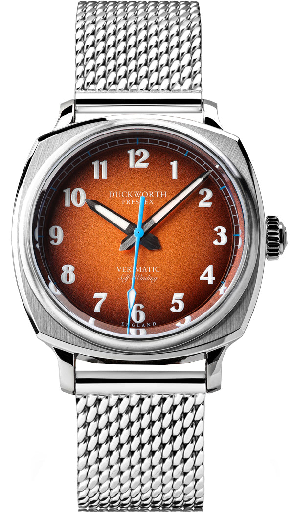 Duckworth Prestex Watch Verimatic Orange Fume Mesh Bracelet Limited Edition D891-05-ST