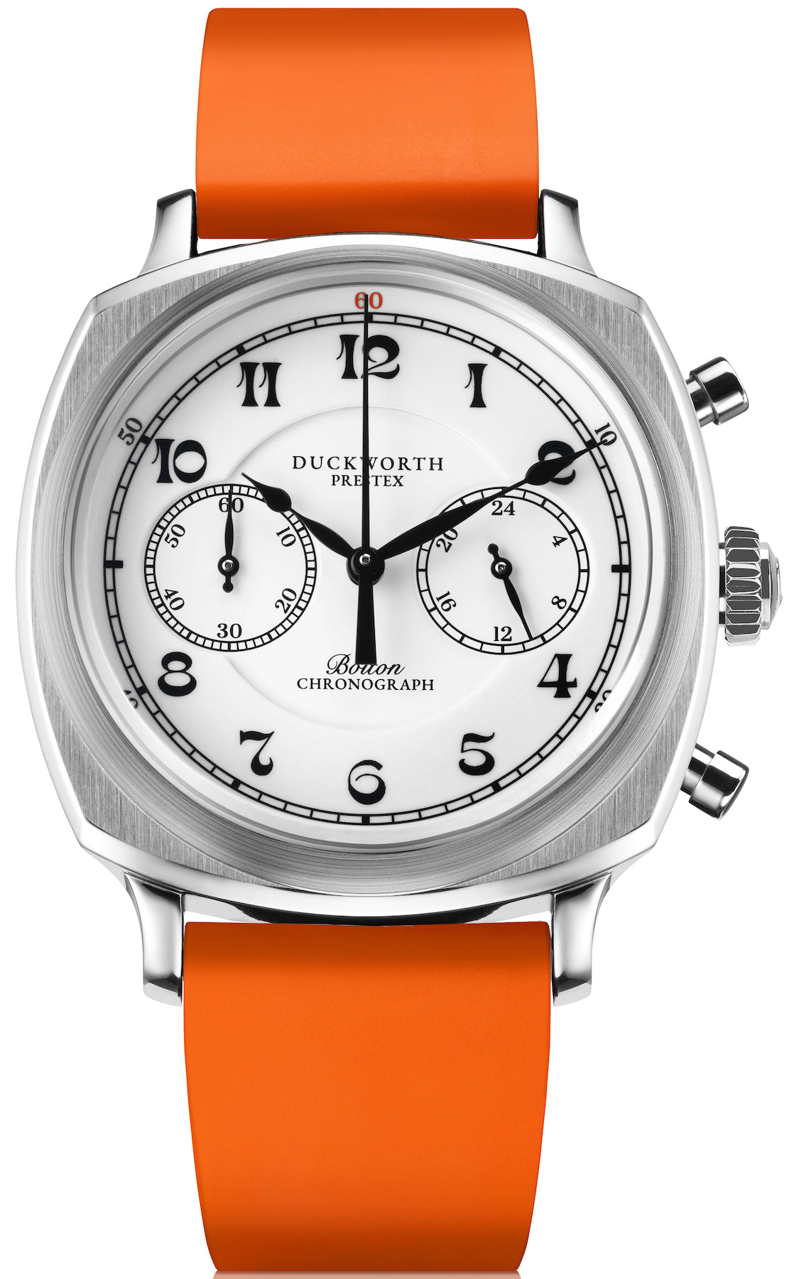 Duckworth Prestex Watch Bolton Chronograph White Orange Rubber