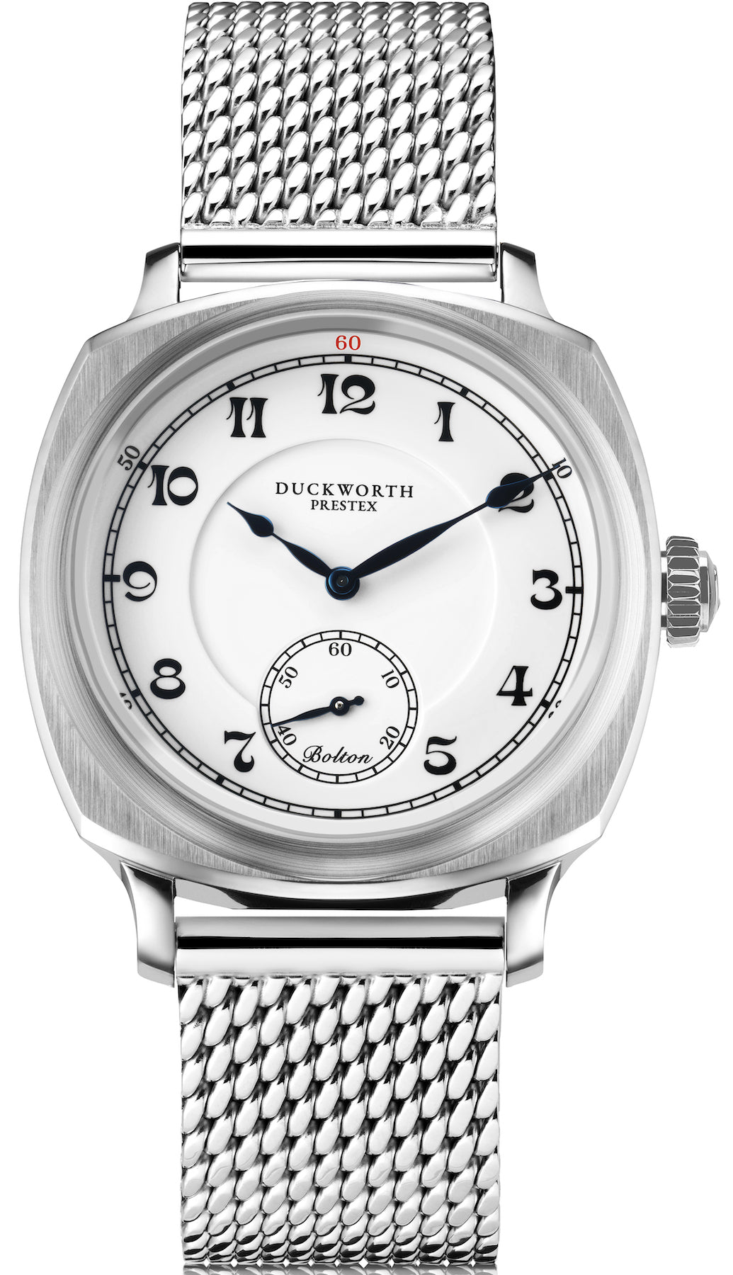 Duckworth Prestex Watch Bolton Small Seconds White Steel Mesh D667-02-ST