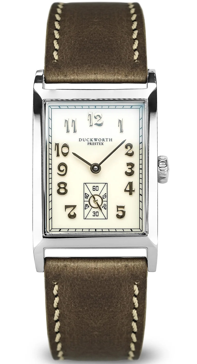 Duckworth Prestex Watch Centenary Centenary Cream Brown Leather D803-06-B