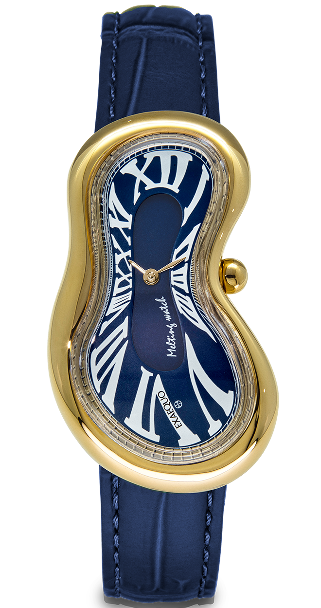 Exaequo Watch Melting PVD Gold Blue EX0002.0004