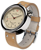 Giuliano Mazzuoli Manometro Polished Ivory Dial Right Crown MRP01N Brown Strap