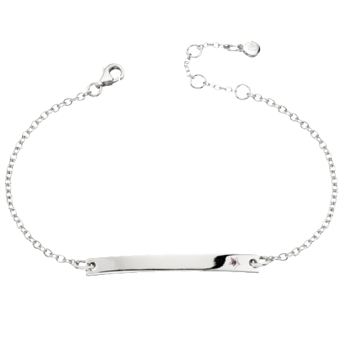 Little Star Sterling Silver and Pink Sapphire Star Rosie Bracelet LSB0066