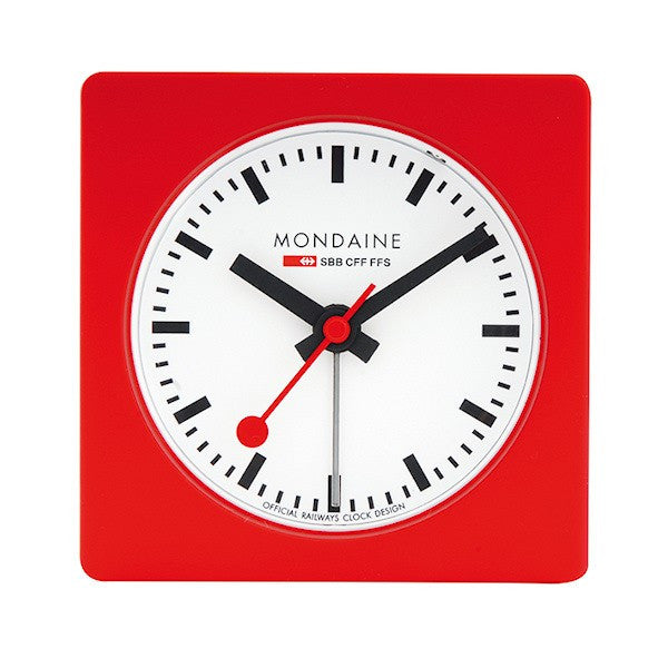 Mondaine Alarm Cube Clock Red 7cm A996.ALIG.30SBB