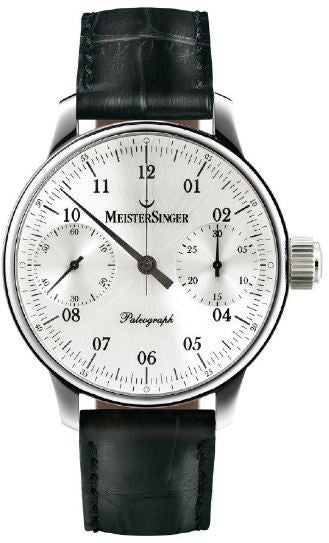 MeisterSinger Watch Paleograph Silver Limited Edition ED-SC101 Croco Print Black