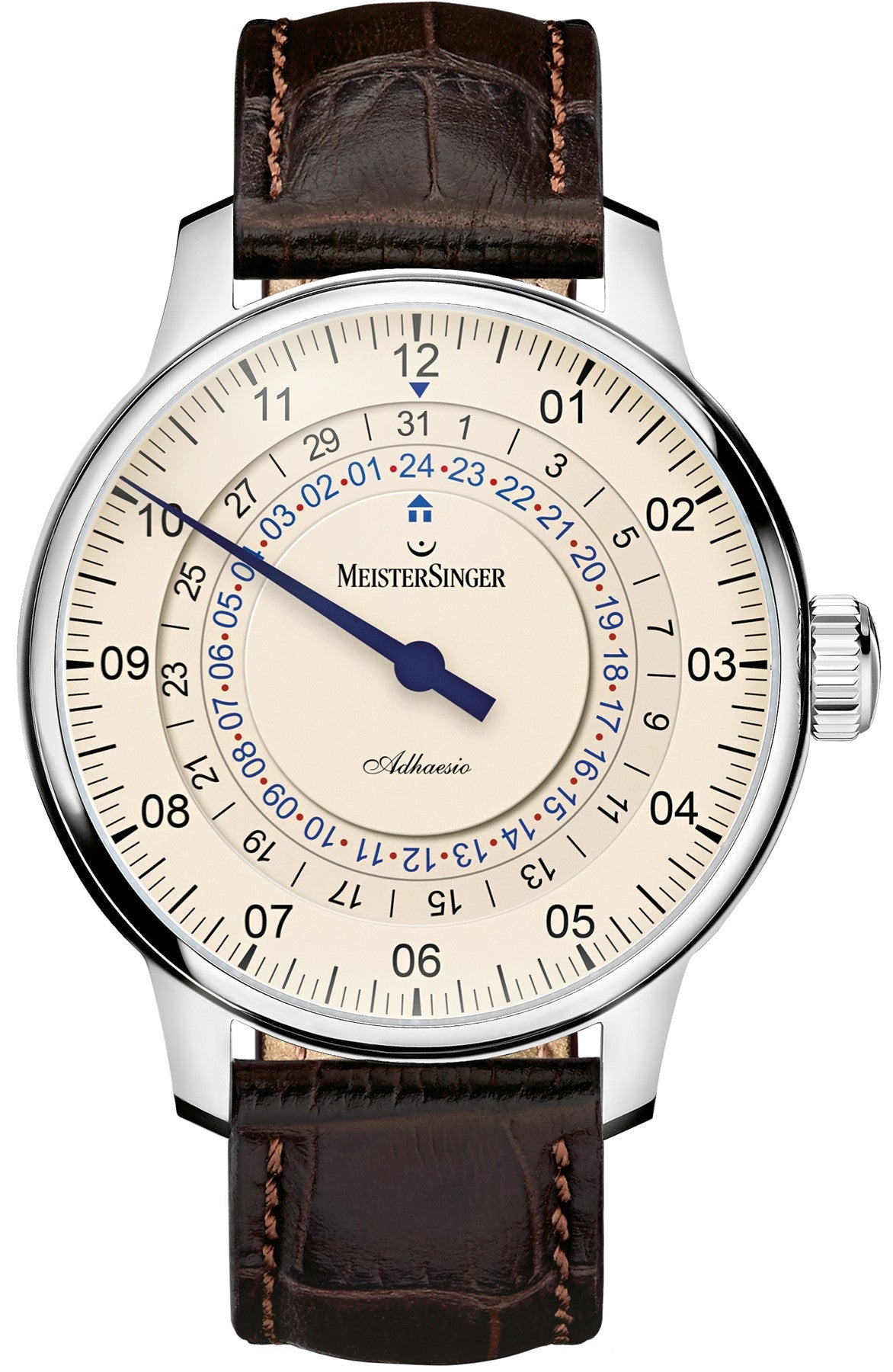 MeisterSinger Watch Adhaesio AD903 Croco Print Brown