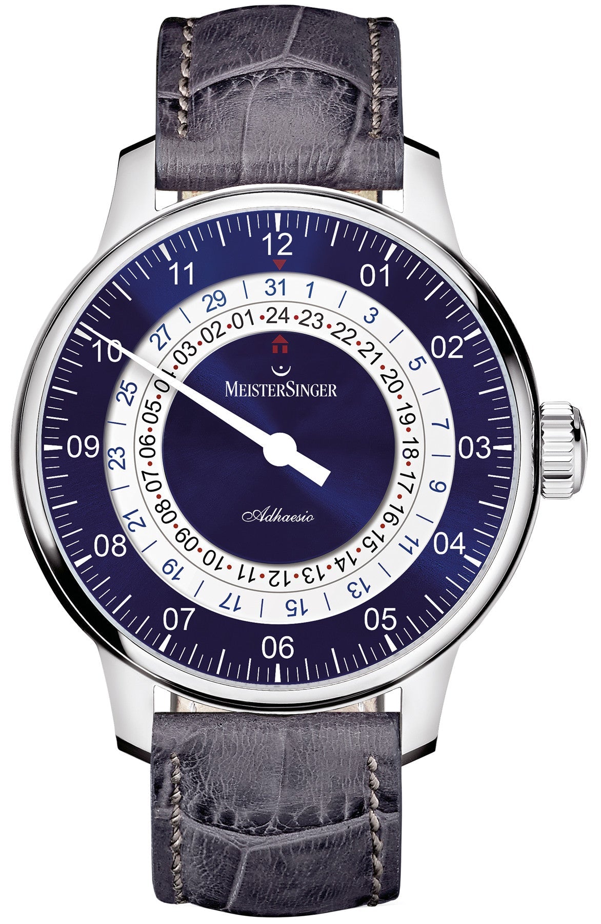 MeisterSinger Watch Adhaesio AD908 Croco Print Anthracite