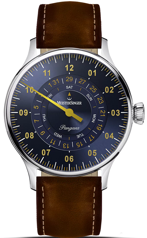 MeisterSinger Watch Pangaea Day Date Steel Blue With Gold PDD917G