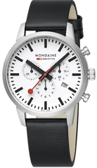 Mondaine Watch Neo 41mm Black Vegan Grape Leather MSD.41411.LBV