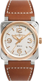 Bell && Ross Watch BR 03 White Steel And Gold BR03A-WH-STPG/SCA