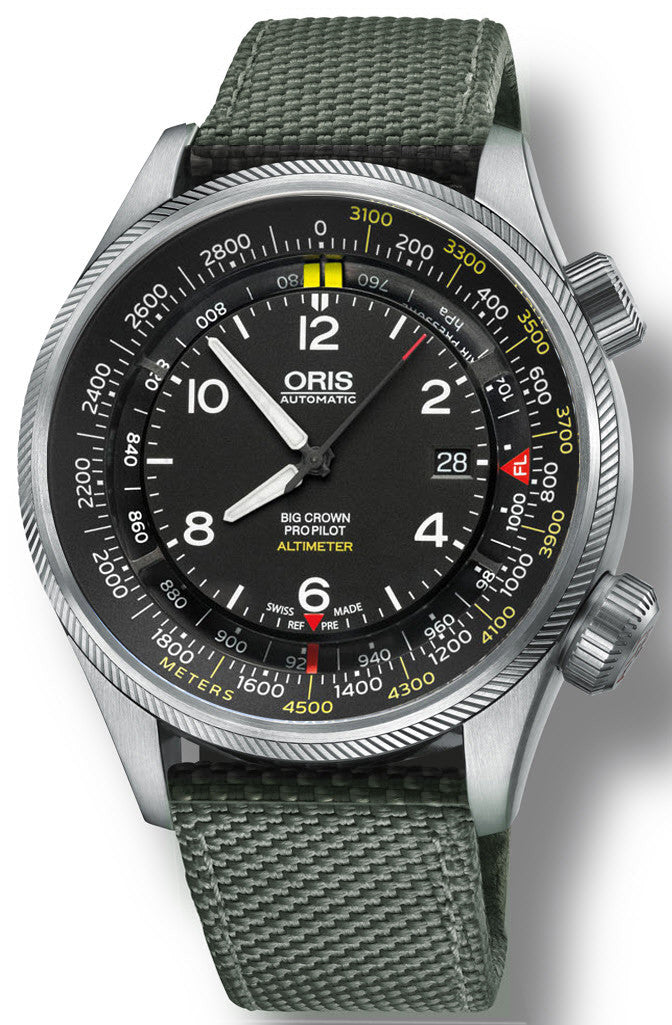 Oris Watch Big Crown ProPilot Altimeter Meters Textile Olive 01 733 7705 4164 Textile Olive