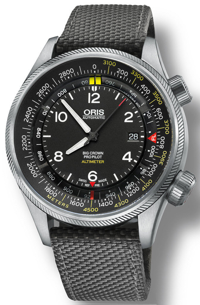 Oris Watch Big Crown ProPilot Altimeter Meters Textile Grey 01 733 7705 4164 Textile Grey