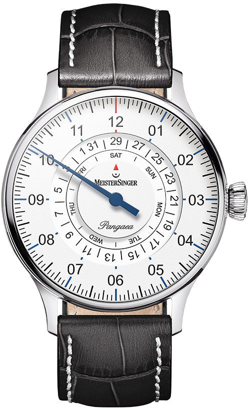 MeisterSinger Watch Pangaea Day Date PDD901 Croco Print Black