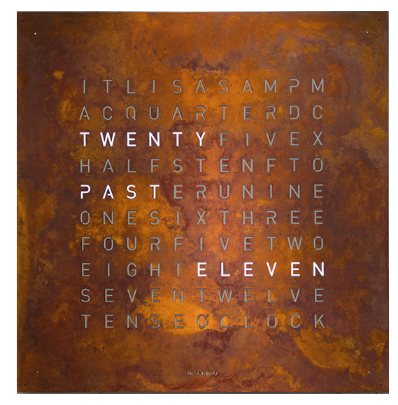 QLOCKTWO 180 Creators Edition Rust Wall Clock 180cm Q180ENRT