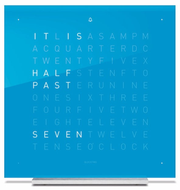 QLOCKTWO Clock Touch Acrylic Glass Blue Candy