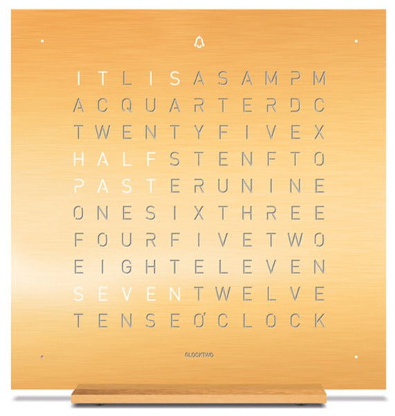 QLOCKTWO Earth 13.5 Golden Legend Table Clock T4GENGD