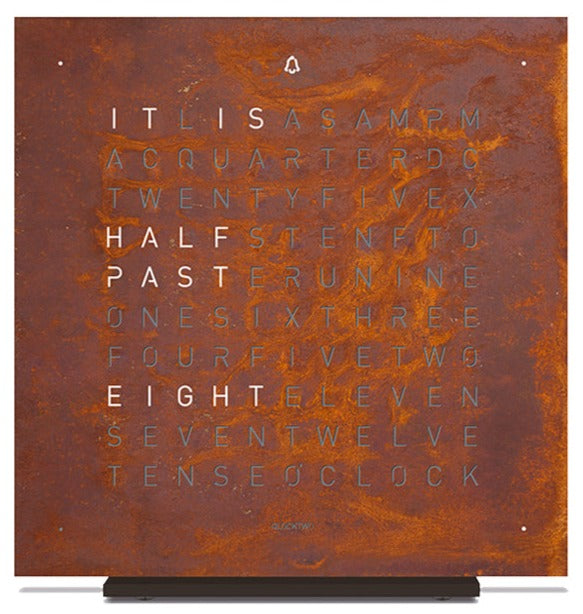 QLOCKTWO Clock Touch Metal Rust