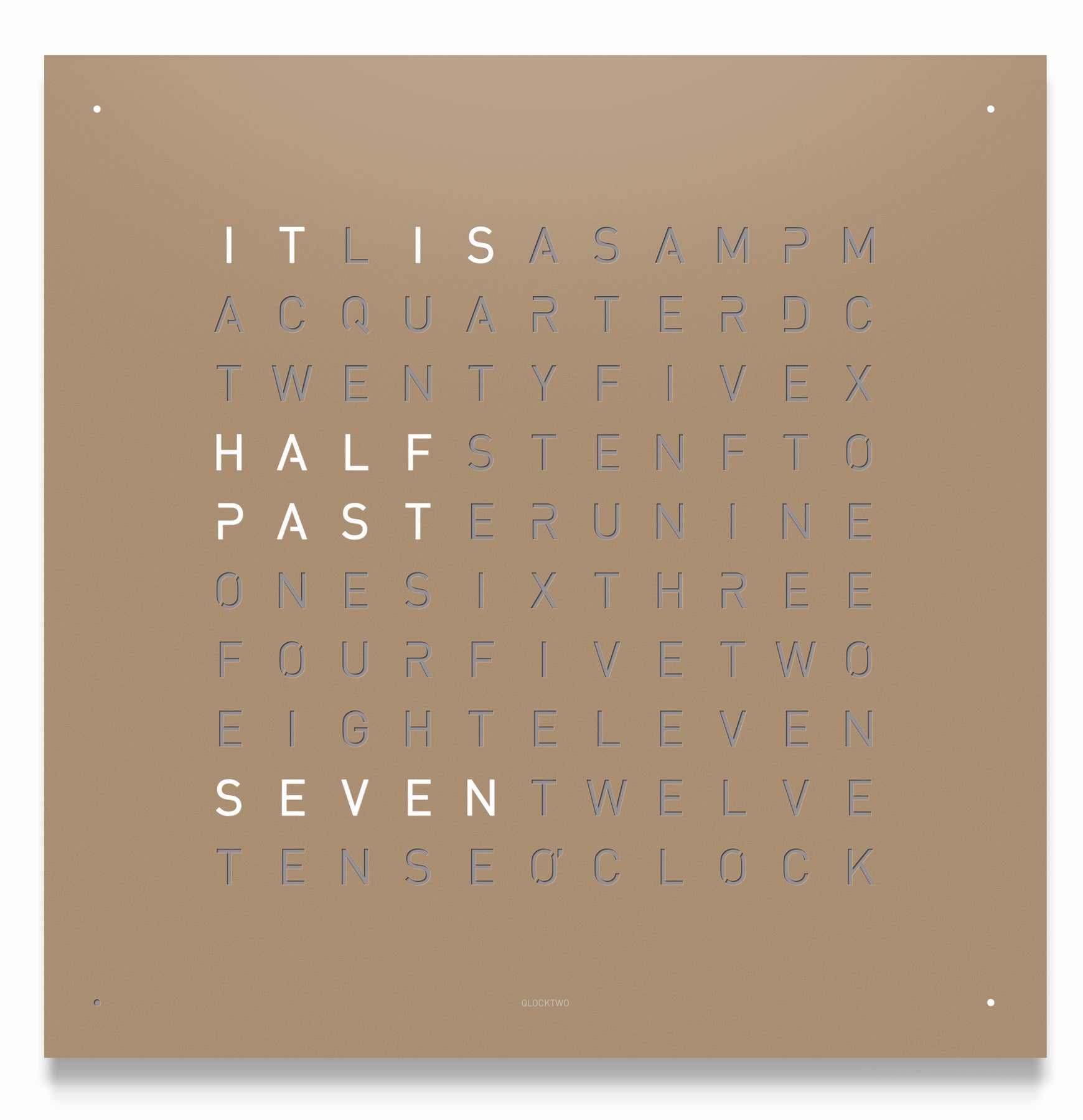 QLOCKTWO Classic Hazelnut Wall Clock 45cm FCENHAPC