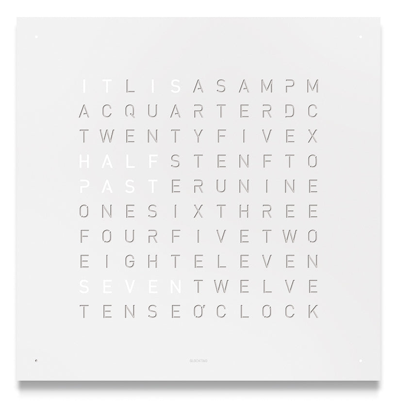 QLOCKTWO Classic White Pepper Wall Clock 45cm FCENWHPC