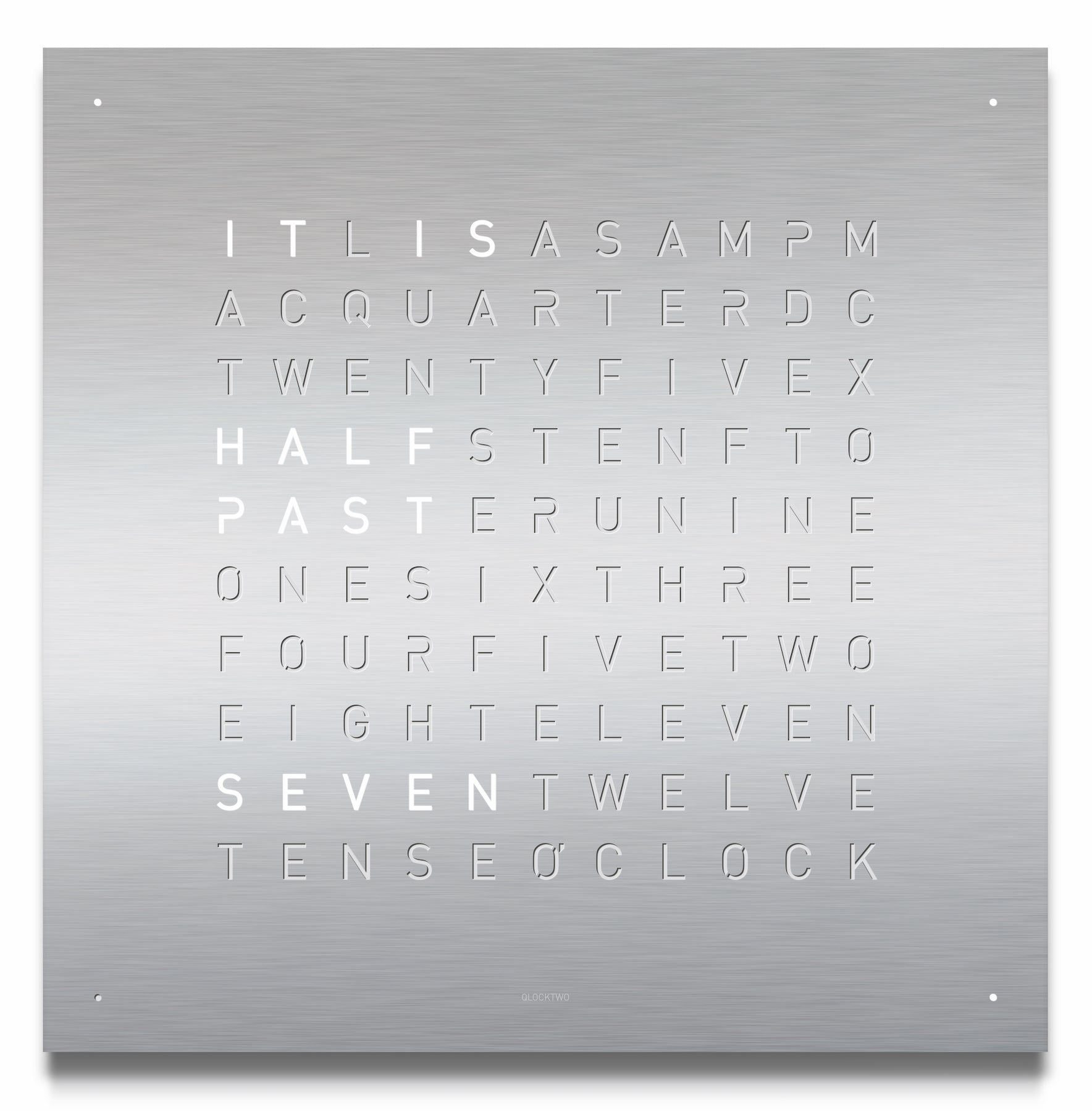 QLOCKTWO Classic Stainless Steel Wall Clock 45cm FCENSS