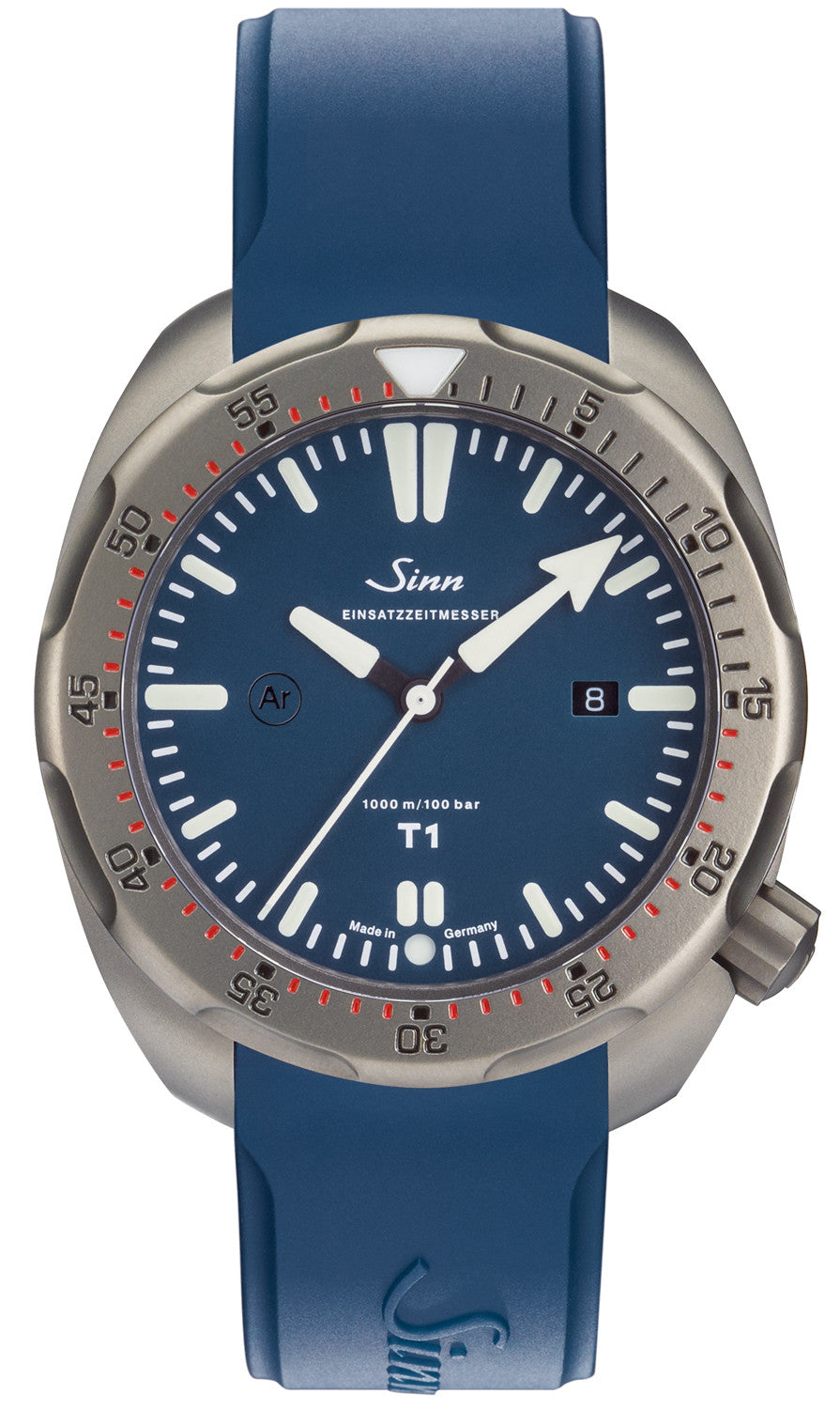  Sinn Watch T1 B EZM 14 Rubber Strap Blue 1014.011 Rubber Strap Blue