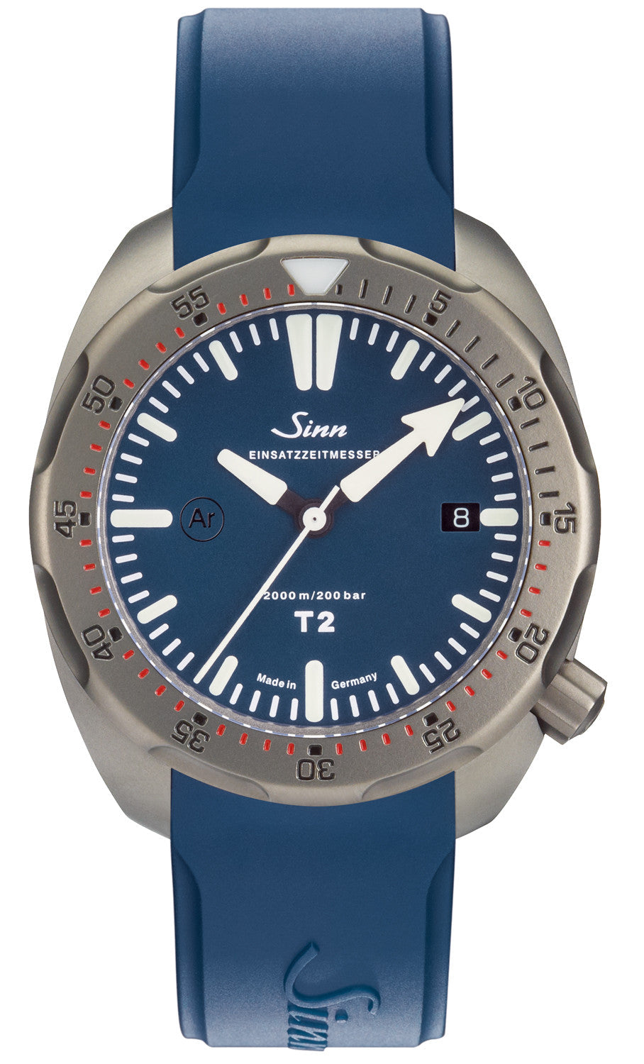 Sinn Watch T2 B EZM 15 Rubber Strap Blue 1015.011 Rubber Strap Blue