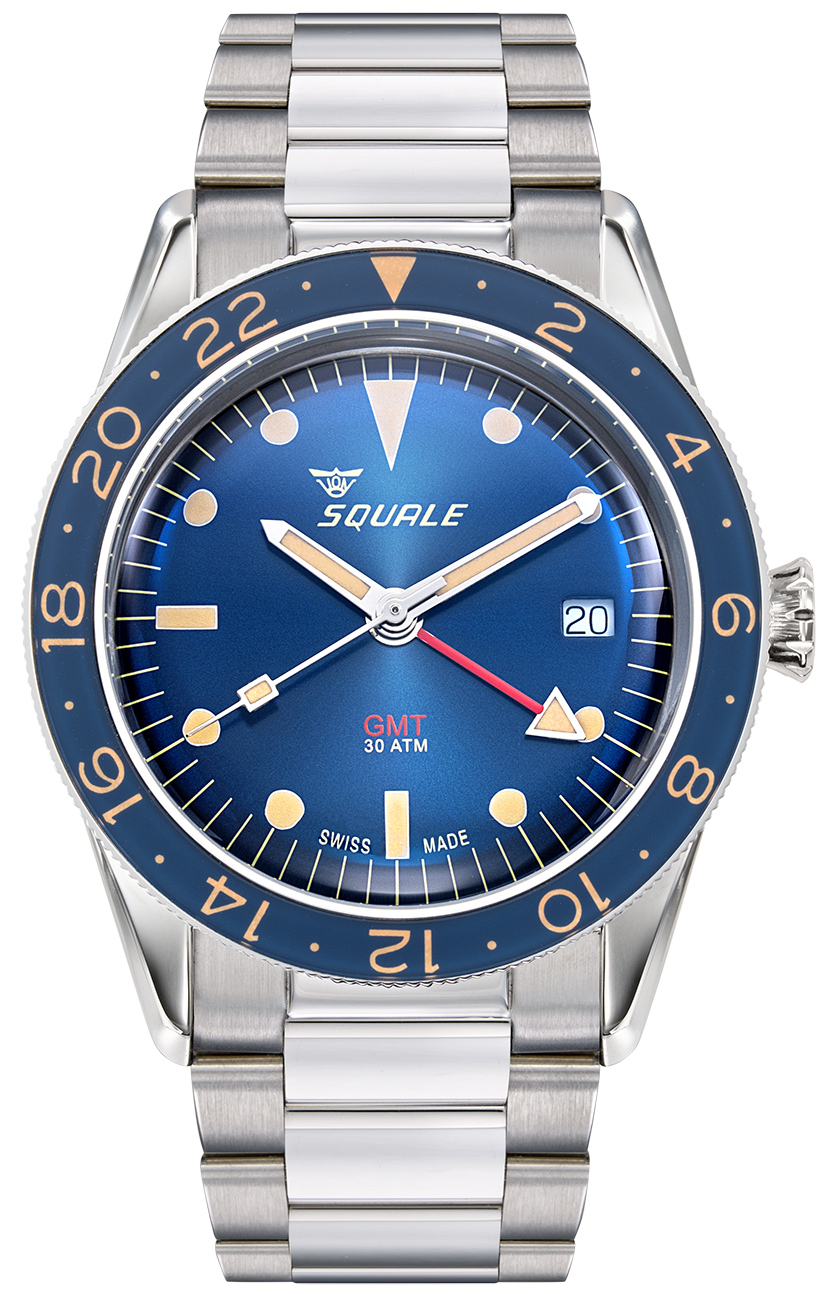 Squale Watch Sub-39 GMT Blue Vintage Bracelet SUB39GMTB.BR22