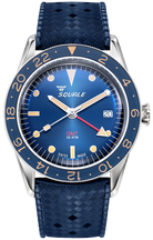 Squale Watch Sub-39 GMT Blue Vintage Rubber SUB39GMTB.HTB