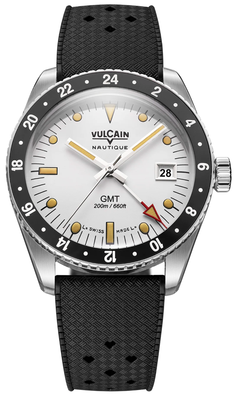 Vulcain Skindiver GMT Blanca Vintage Rubber Watch 680174A57.BAR200