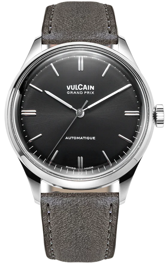 Vulcain Watch Grand Prix Grey Leather 670171A00.BAC213