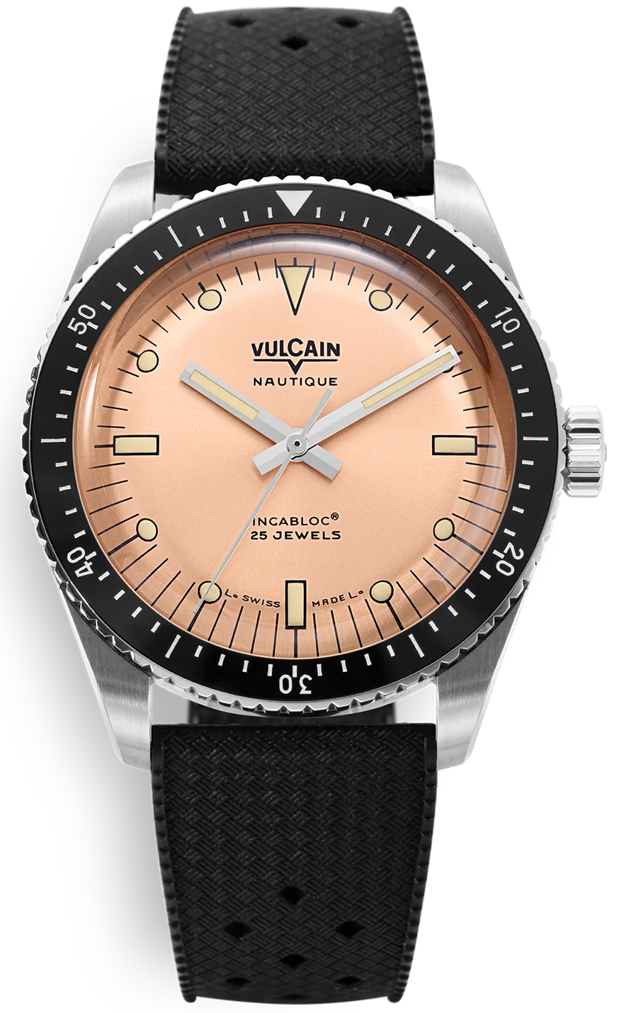 Vulcain Watch Skindiver Nautique Salmon Rubber Limited Edition 660170B87.BAR200