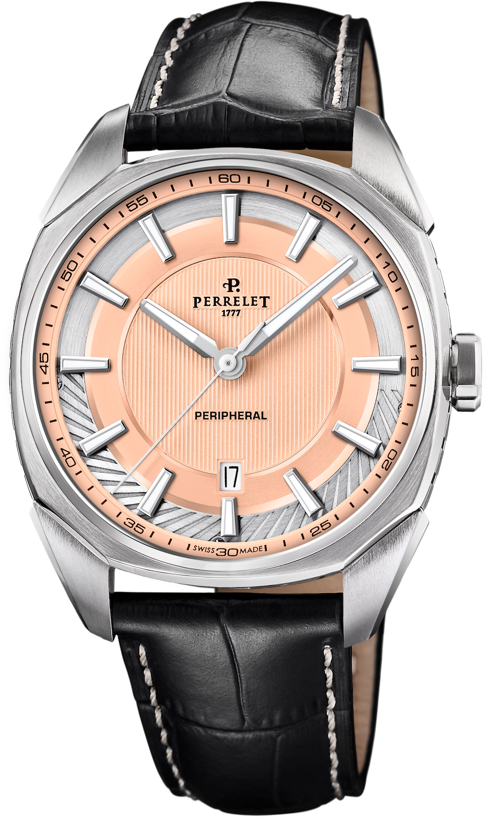 Perrelet LAB Peripheral 3 Hands &amp; Date Salmon Watch A1100/6
