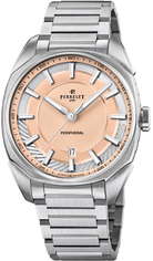 Perrelet LAB Peripheral 3 Hands &amp; Date Salmon Bracelet Watch A1100/E