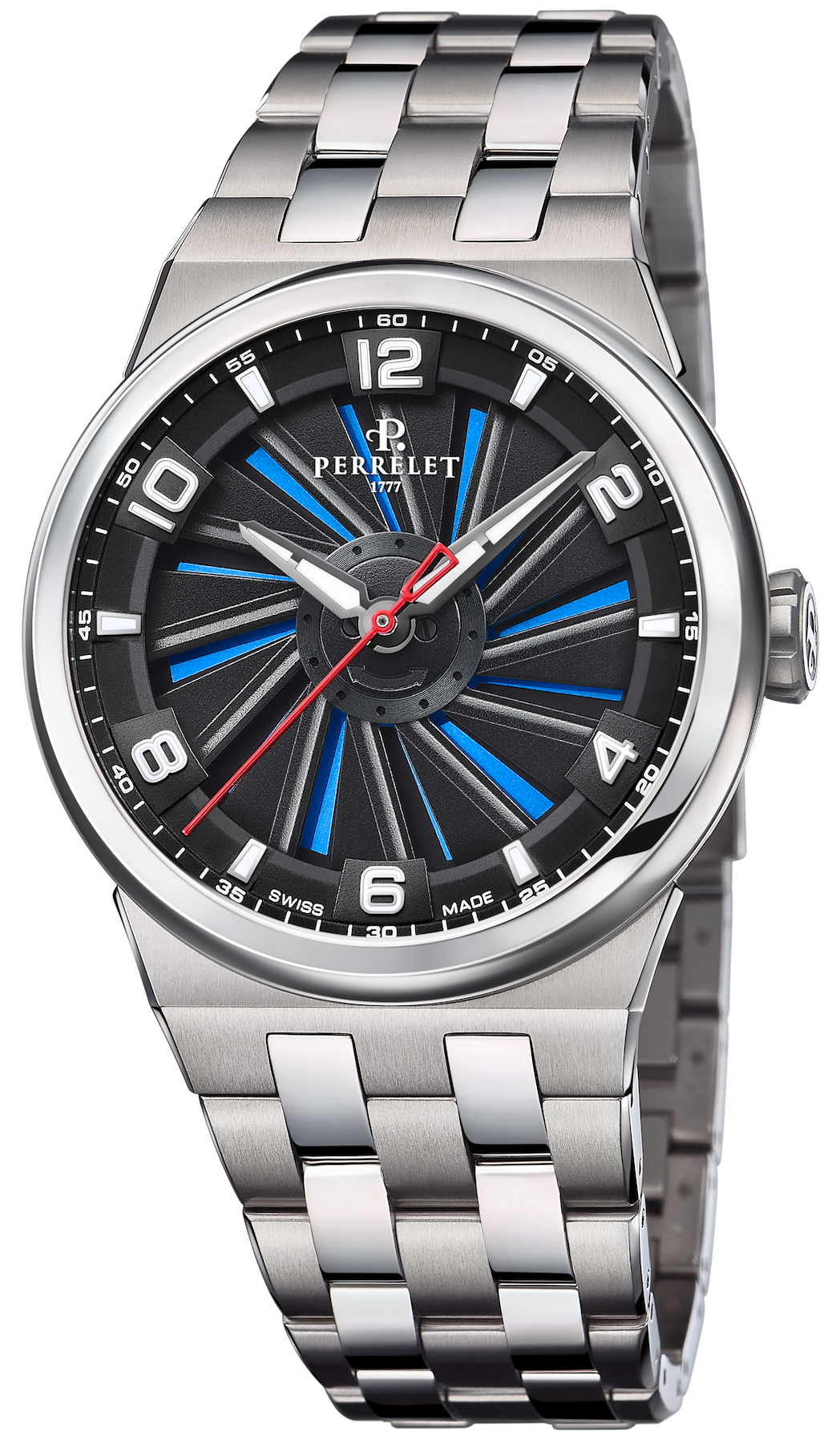Perrelet Watch Turbine Titanium 41 Blue Bracelet A4066/2