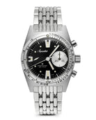 Aquastar Deepstar 39mm Chronograph Vintage Black Watch Steel DS39-BOR VB Image 1