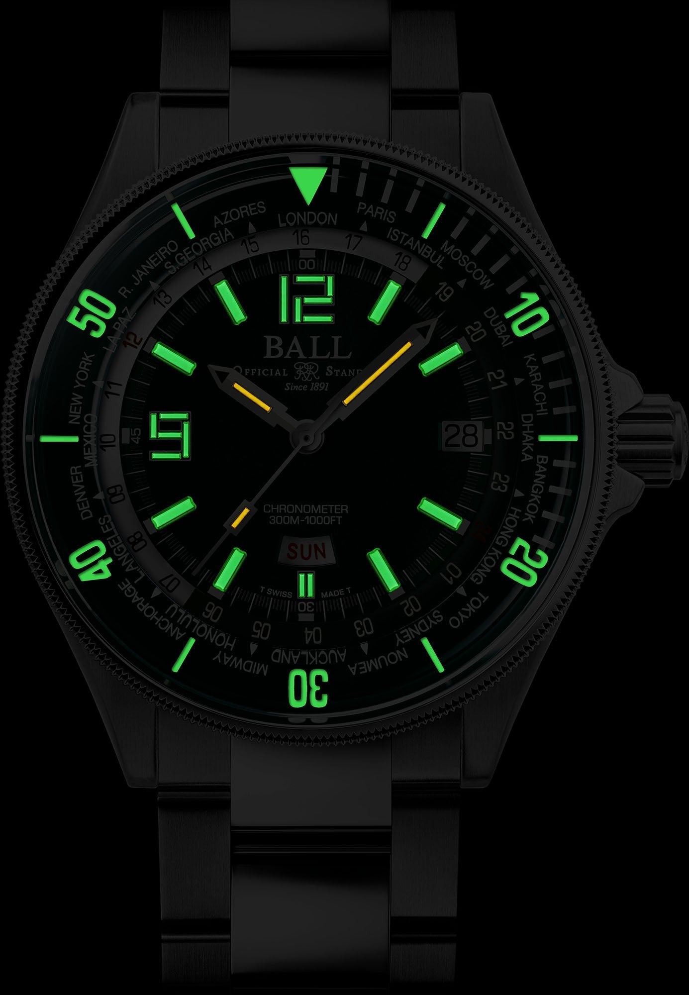 Ball Watch Company Engineer Master II Diver Worldtime Limited Edition Watch DG2232A-SC-GR Image 3