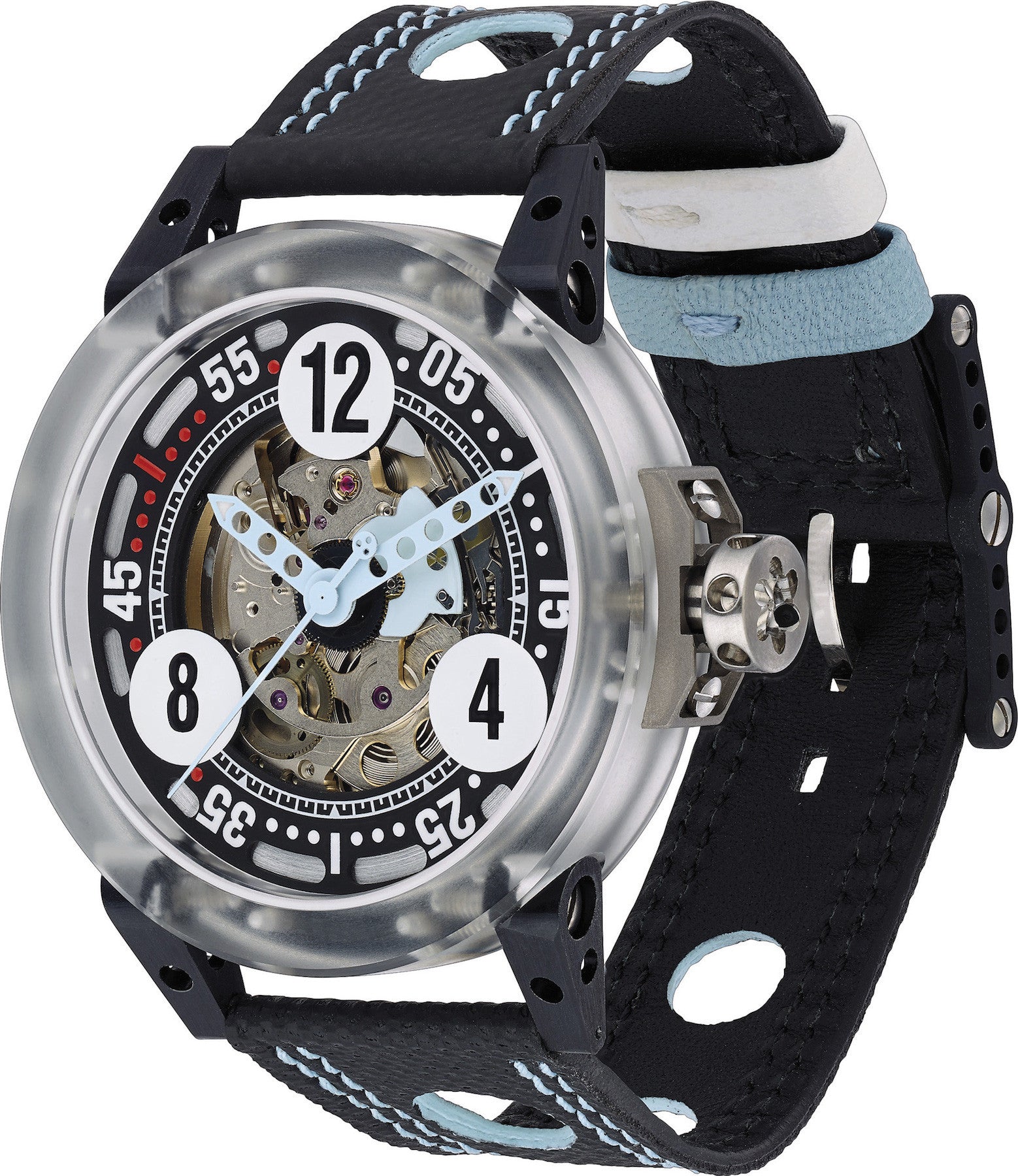 B.R.M Watch V6-44 Makrolon Light Blue Hands V6-44-MK-ABL