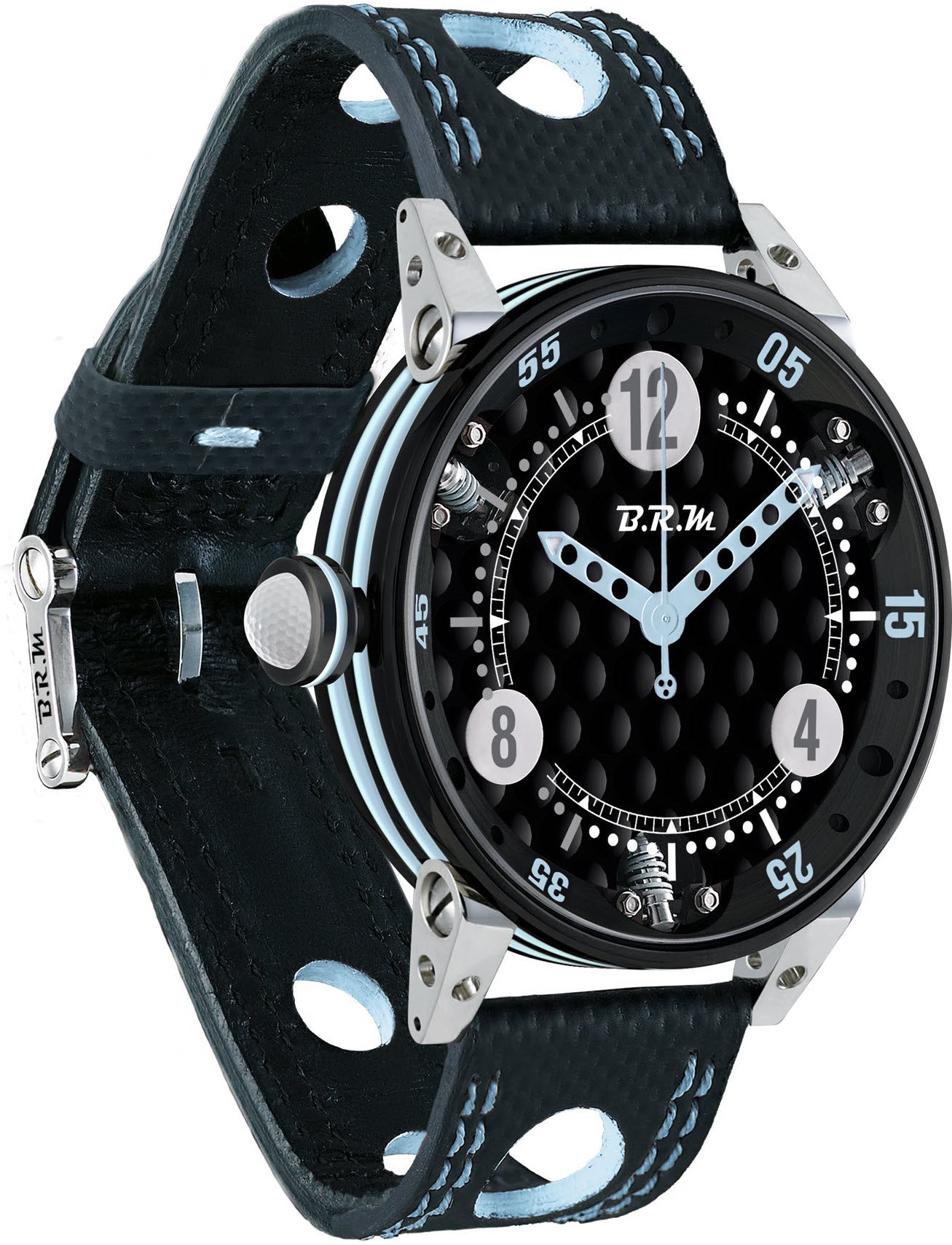 B.R.M Watch Golf Master Mens Light Blue Hands GF6-44-SA-N-ABLC
