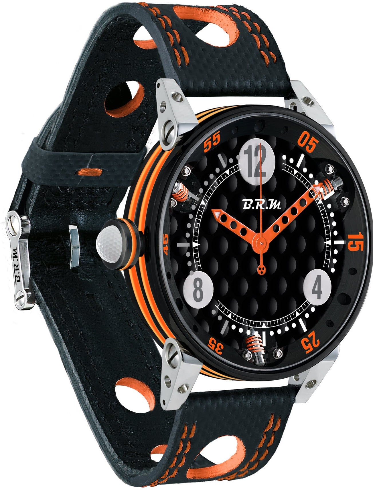 B.R.M Watch Golf Master Mens Mens Orange Hands GF6-44-SA-N-AO