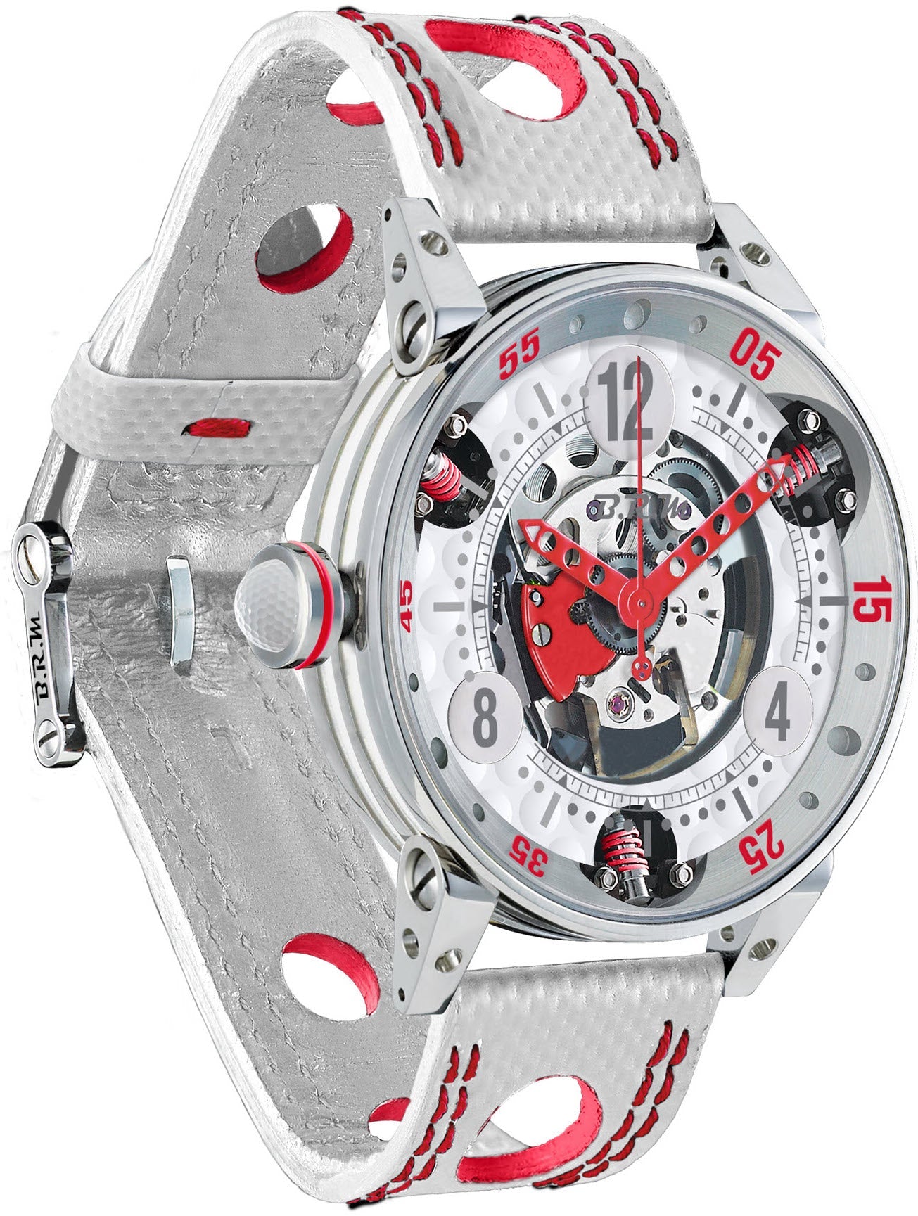 B.R.M Watch Golf Master Mens Red Hands GF6-44-SA-SQ-AR